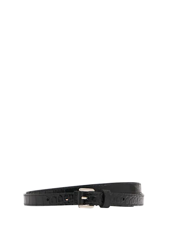 Michael Kors Collection   Carolyn shiny croc embossed leather belt 