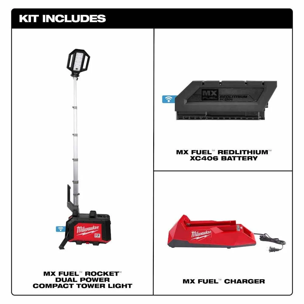 Milwaukee MXF040-1XC MX FUEL ROCKET Dual Power Compact Tower Light