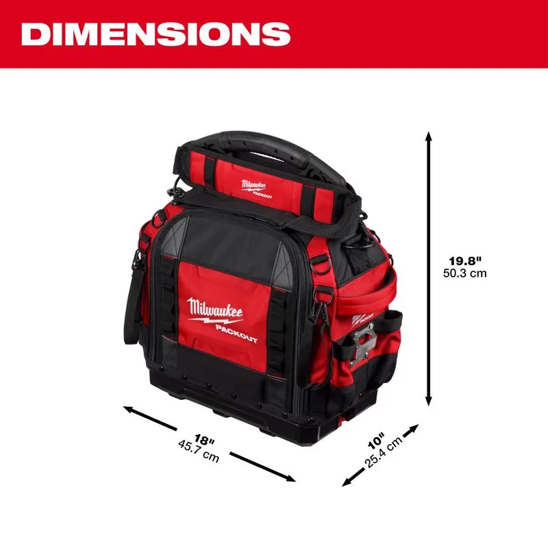 Milwaukee PACKOUT 10 in. W X 19.8 in. H Ballistic Tool Bag 65 pocket Black/Red 1 pc