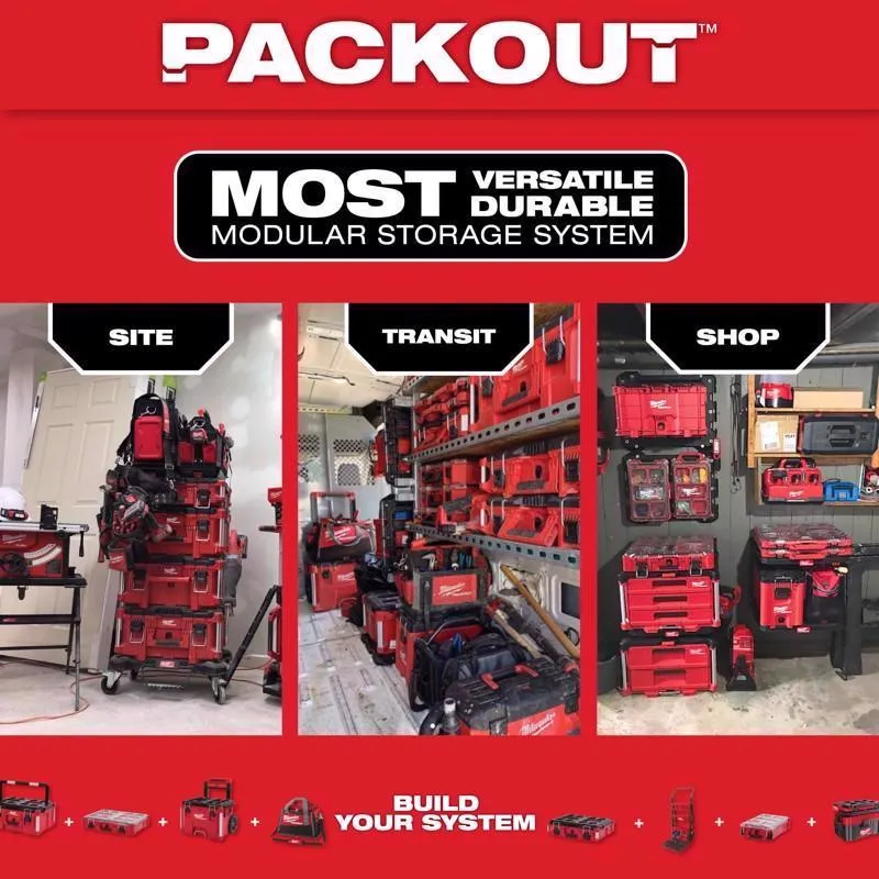 Milwaukee PACKOUT 22 in. Rolling Modular Tool Box Black/Red