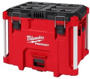 Milwaukee PACKOUT 48-22-8429 Tool Box, 100 lb, Polypropylene, Black/Red, 16.9 in H x 21.8 in W x 15.5 in D Outside :EA: QUANTITY: 1