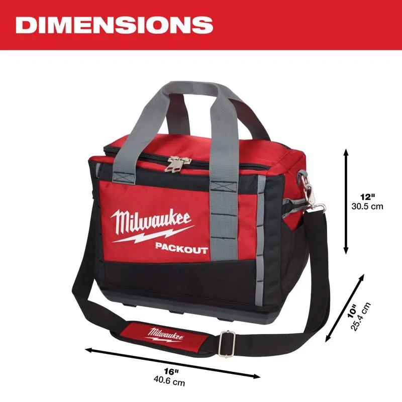 Milwaukee PACKOUT 9.6 in. W X 12.2 in. H Ballistic Nylon Tool Bag 3 pocket Black/Red 1 pc