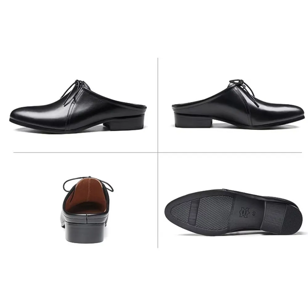 Modish Embossed Pointed Toe Slip-on Dress Shoes