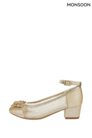 Monsoon Gold Girls Party Shoes