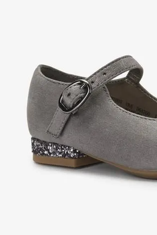 Next Grey Pewter Baby Girls Heeled Shoes