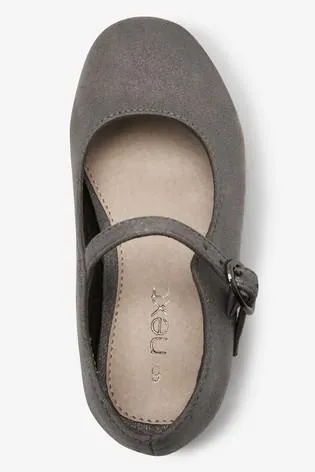 Next Grey Pewter Baby Girls Heeled Shoes