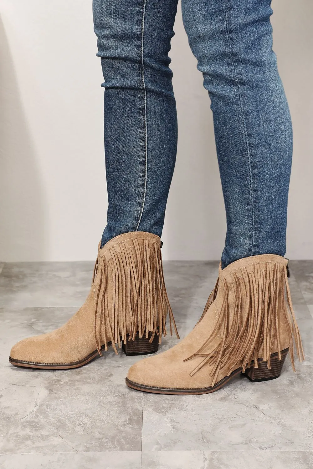 Olivia Fringe Cowboy Western Ankle Boots