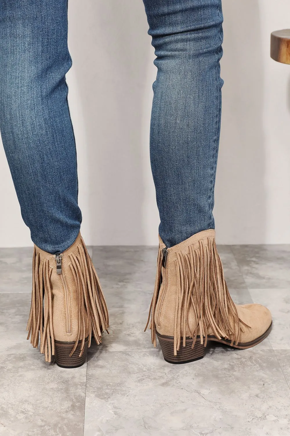 Olivia Fringe Cowboy Western Ankle Boots