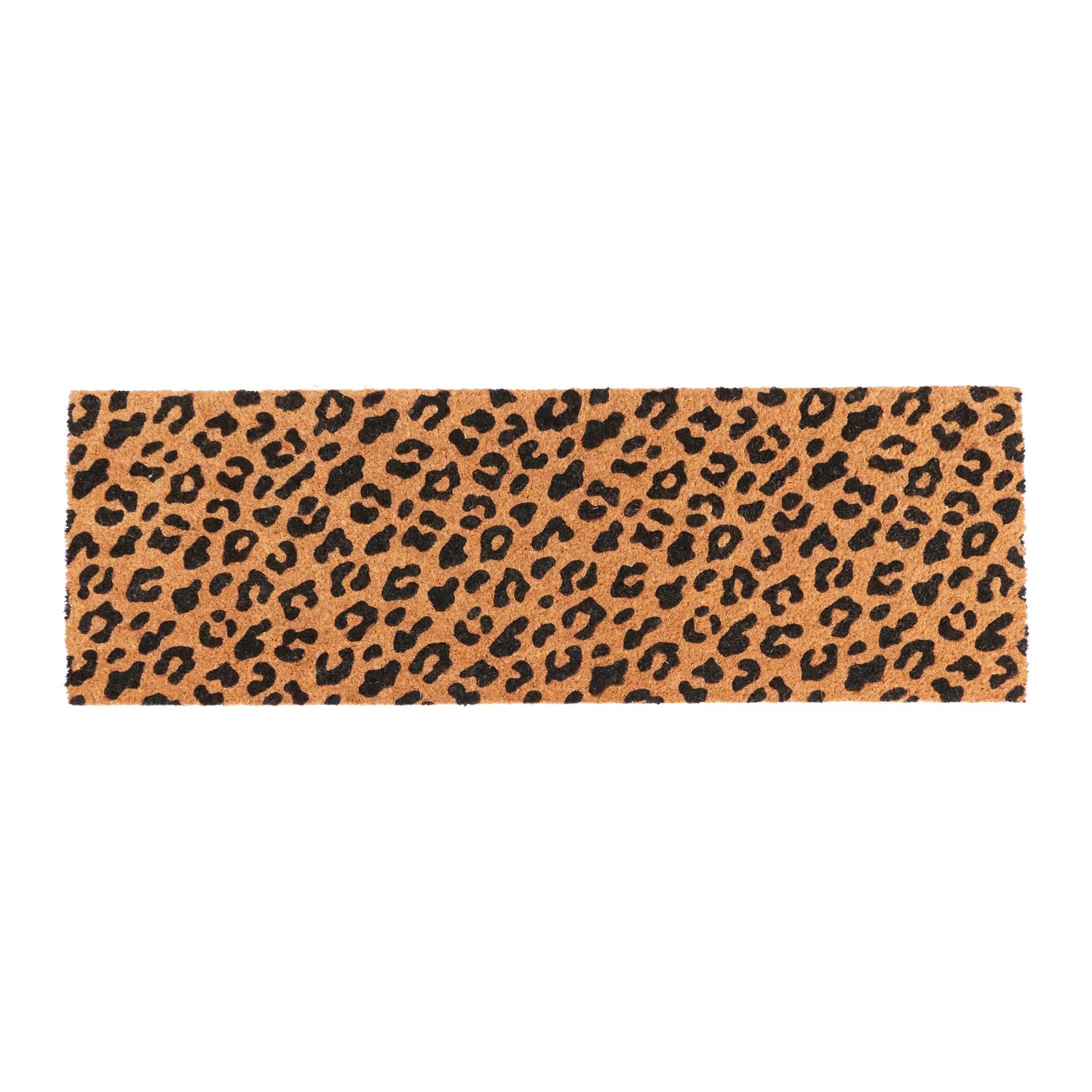 OnlyMat Leopard Design Printed Natural Coir Oblong Doormat - 40cm x 120cm