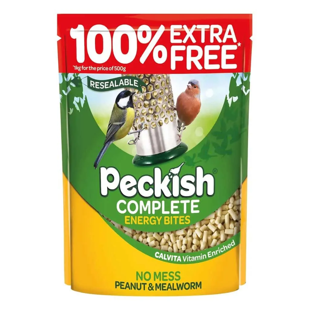 Peckish Complete Energy Bites | Peanut &amp; Mealworm | Limited Time Offer 500g   100% Extra Free!