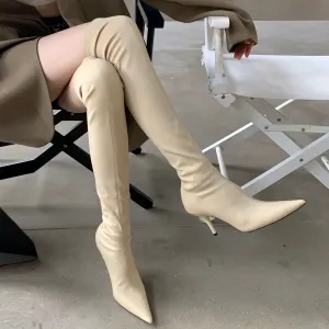 Pointed Toe Stiletto Heel Over-the-knee Boots