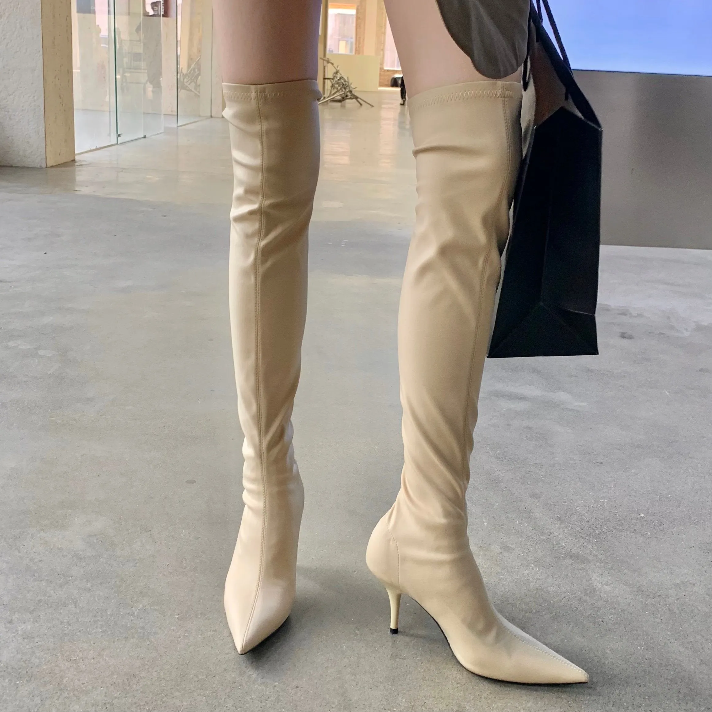 Pointed Toe Stiletto Heel Over-the-knee Boots