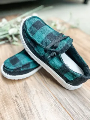 *PVM* Prima Slip Ons (Green Plaid)