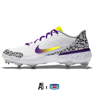 "Laker Print" Nike Alpha Huarache Elite 3 Low Cleats