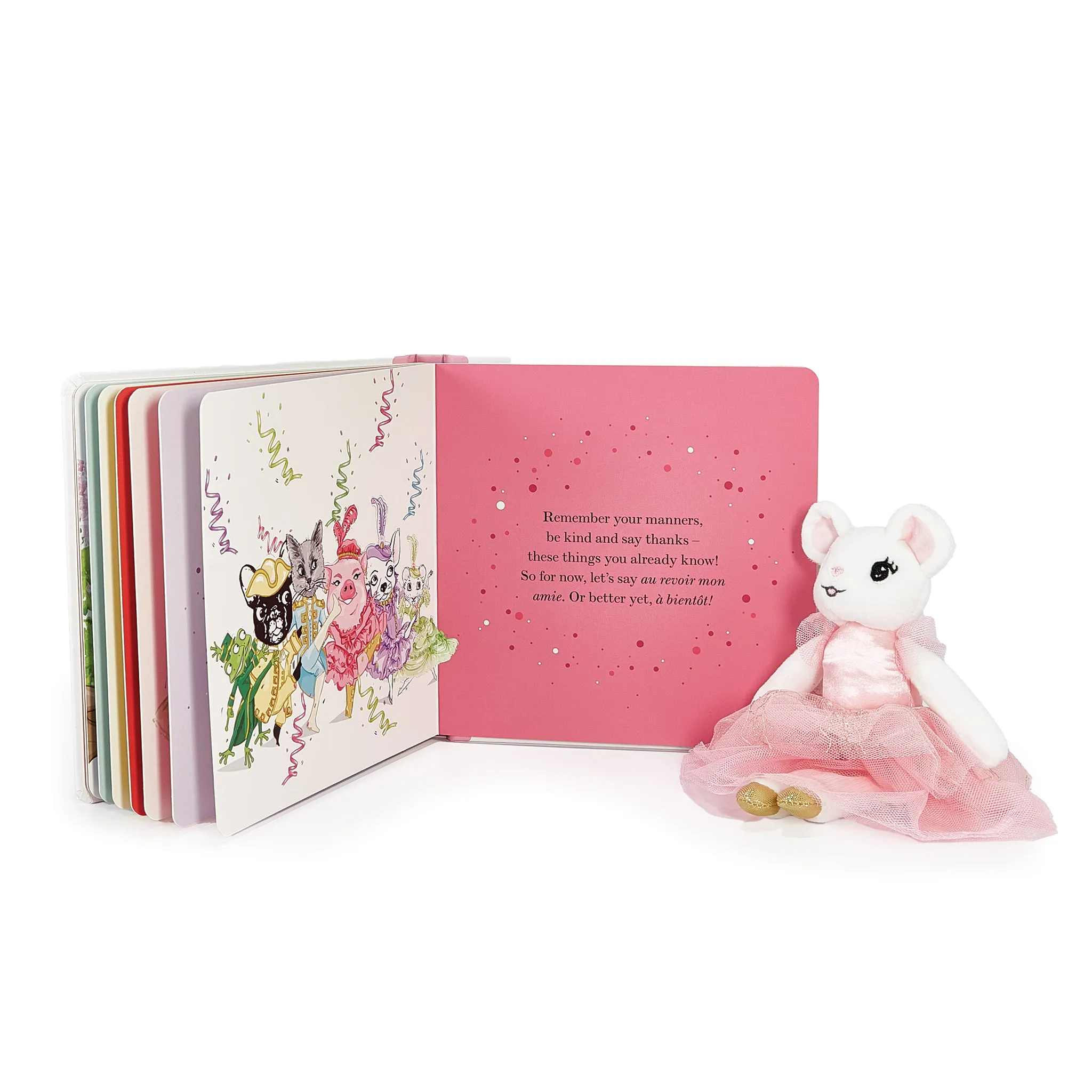 RETIRED - Claris The Mouse: Claris Says Merci & Pink Mini Plush Doll Book Bundle