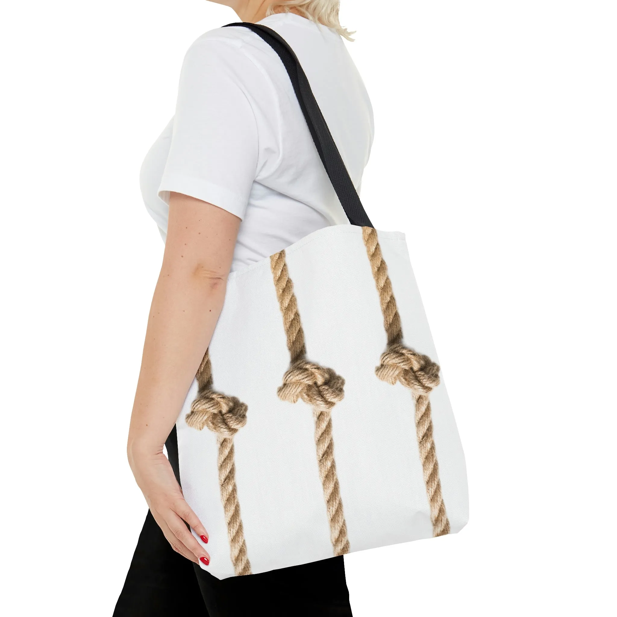 Rope Decor  Boat / Beach Bag - White AOP Tote Bag