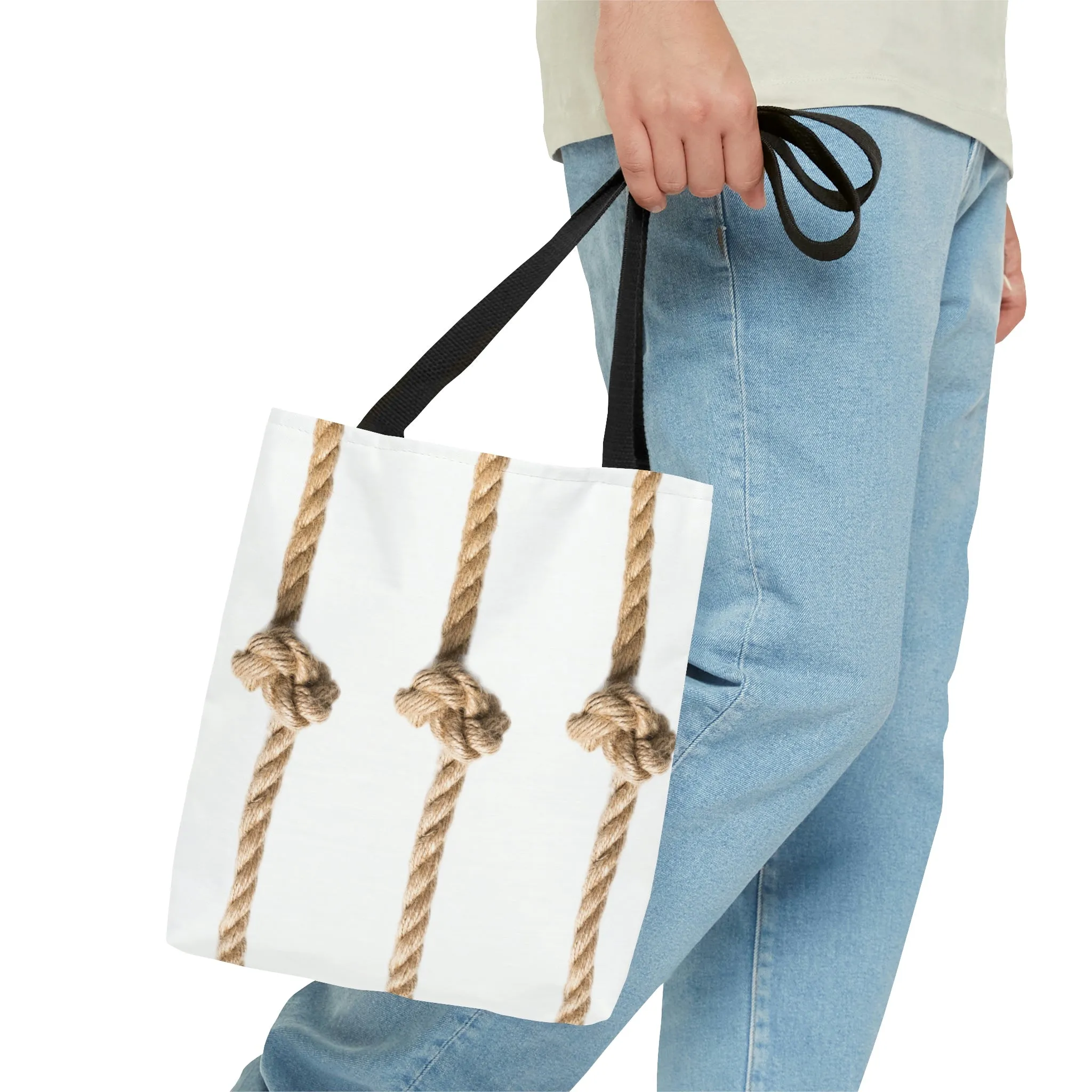 Rope Decor  Boat / Beach Bag - White AOP Tote Bag