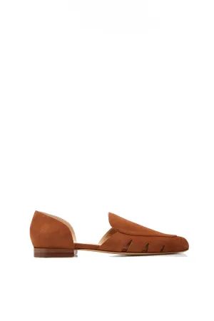 Rory Flat Shoe in Cognac Suede