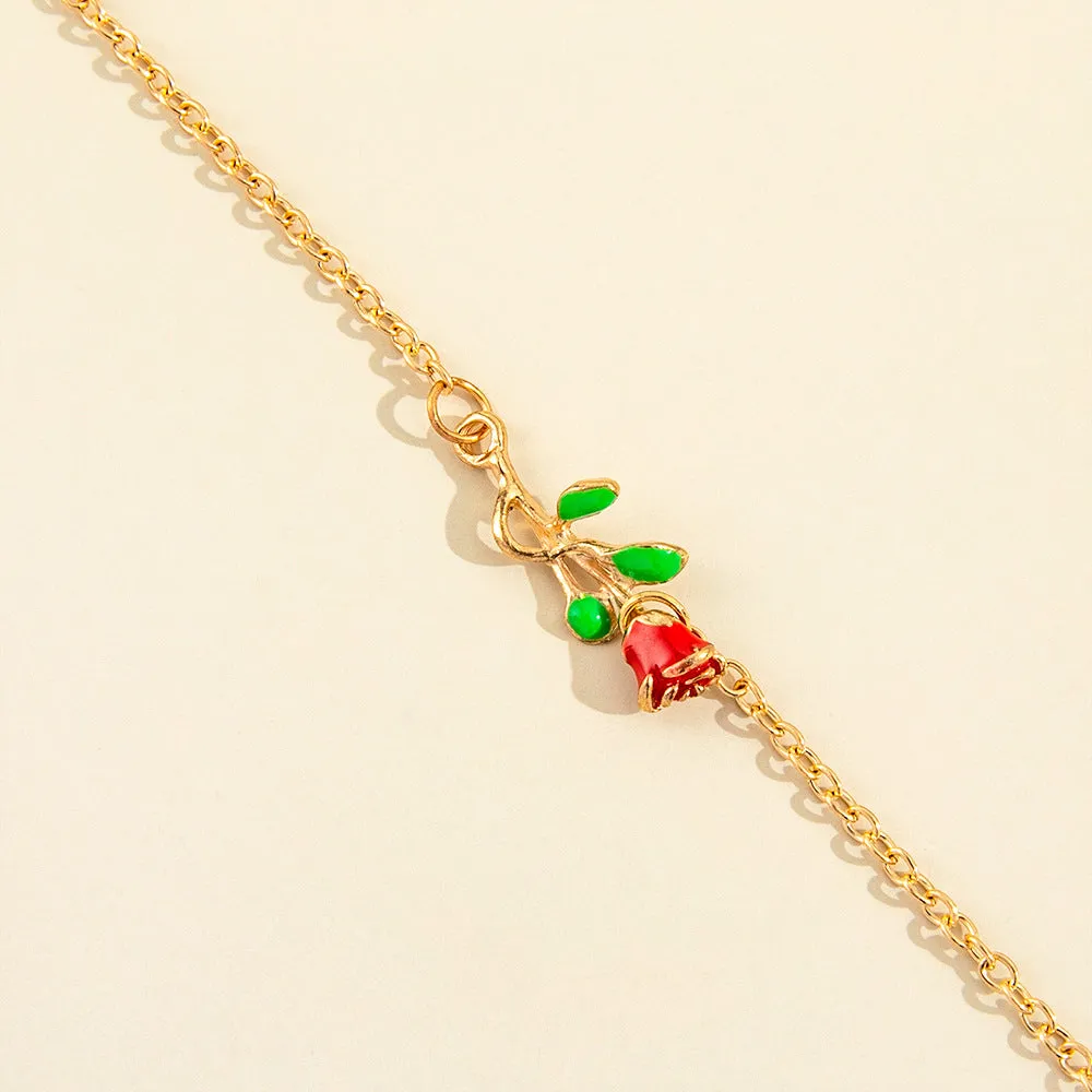 Rose Flower Anklet, Personalized Footwear Accessories