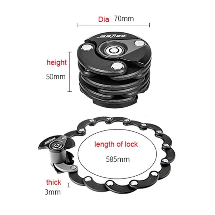 SAHOO Bicycle Anti-Theft Lock Mountain Bike Fixed Folding Lock Chain Lock Creative Hamburger Lock(Black)