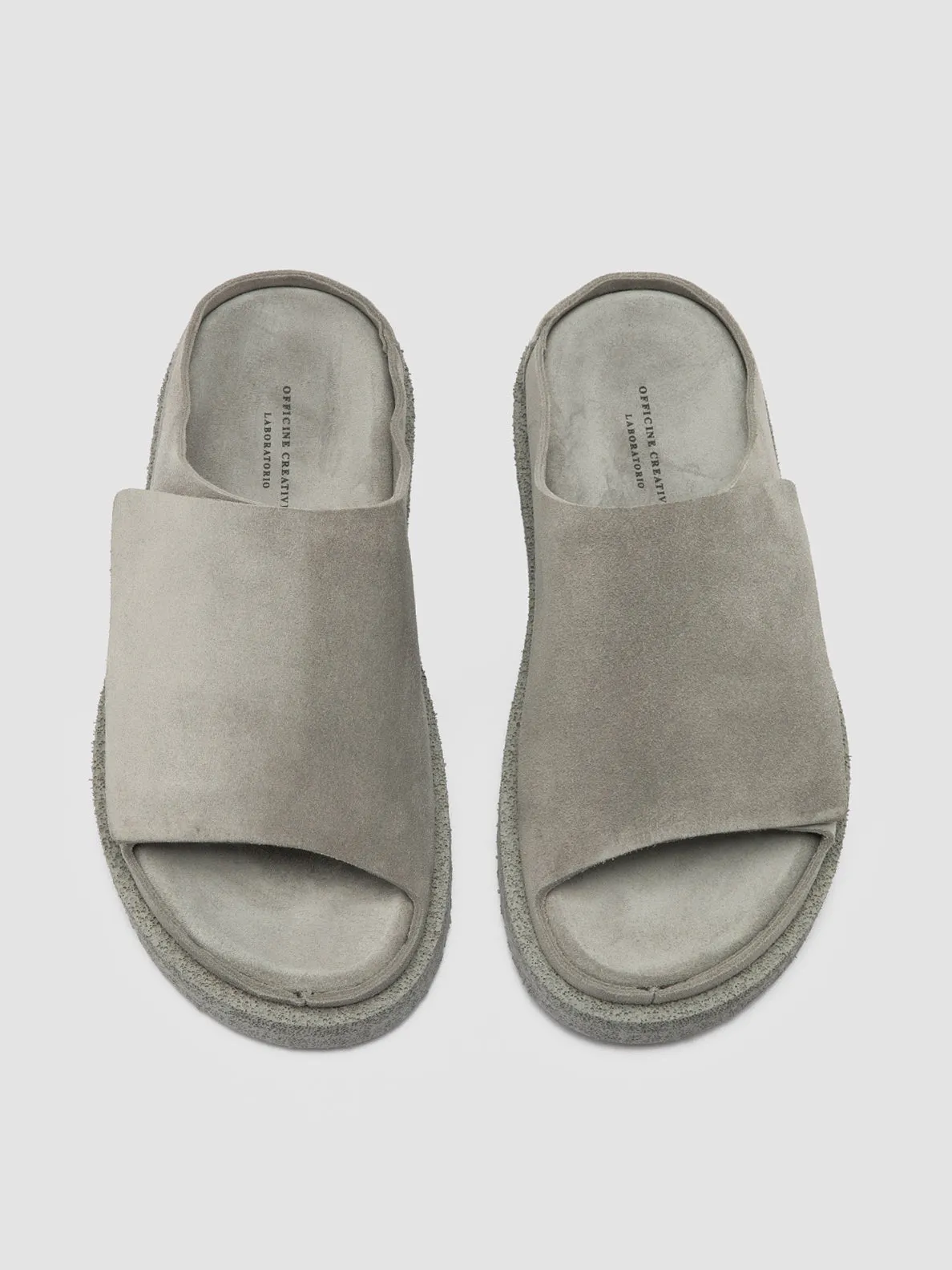 SANDS 106 - Gray Suede Slide Sandals