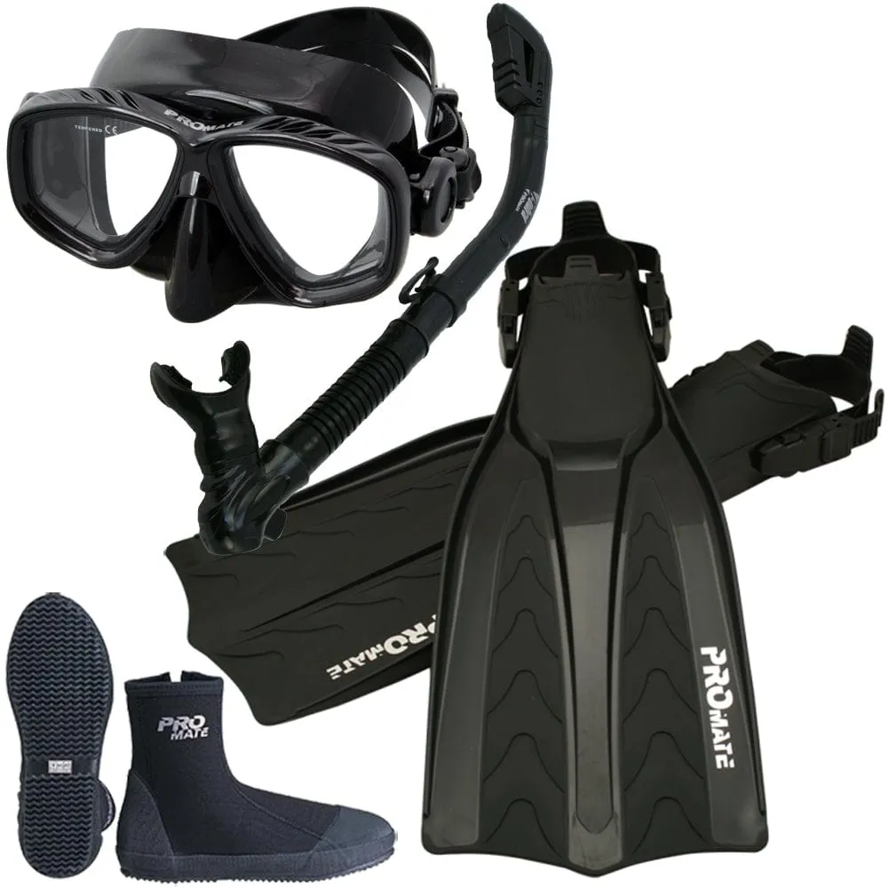 Scuba Dive Fins Boots Dry Snorkel Mask Gear Set - SCS0062