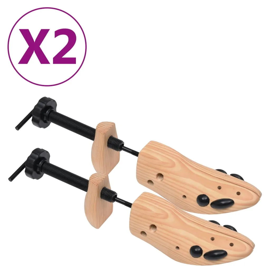 Shoe Trees 2 Pairs Size 36-40 Solid Pine Wood