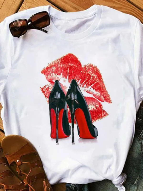 Shoes Print Women T-shirt