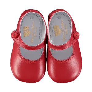 Soft Leather Baby 'Lucy' Shoes - Scarlet