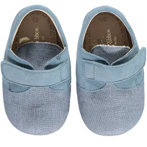 Soft Linen Baby 'Charlie' Shoes - Light Denim