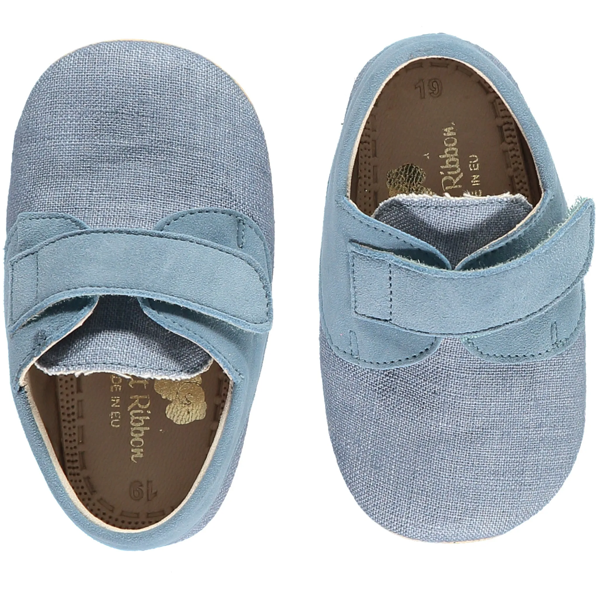 Soft Linen Baby 'Charlie' Shoes - Light Denim