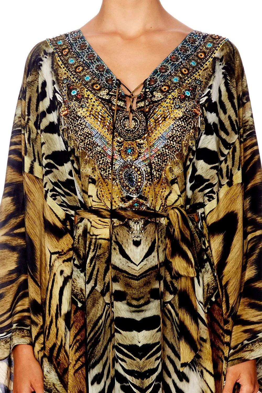 SPLIT HEM LACE UP KAFTAN GIVEN TO THE WILD