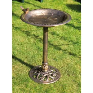 St Helens Ornamental Pedestal Bronze Bird Bath