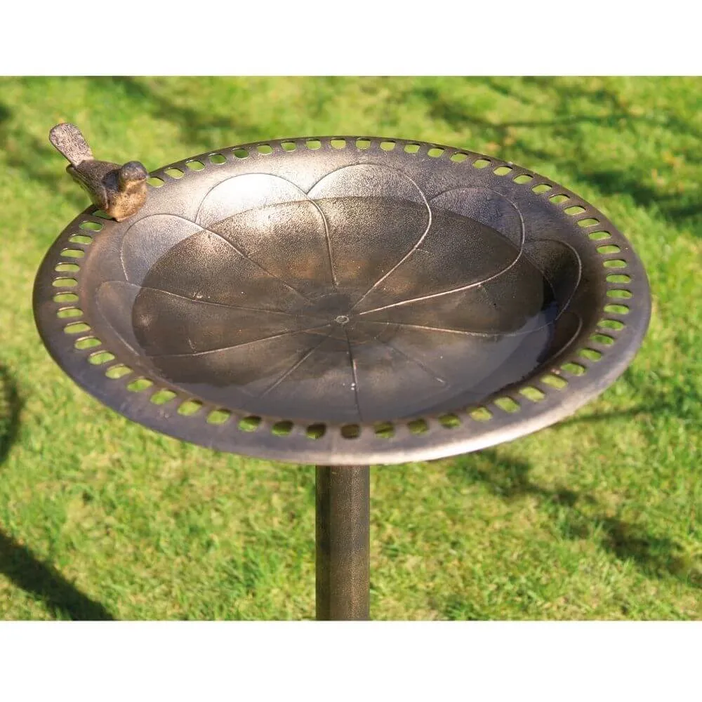 St Helens Ornamental Pedestal Bronze Bird Bath