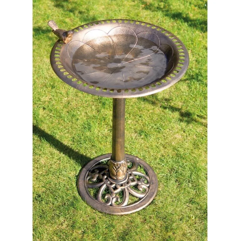 St Helens Ornamental Pedestal Bronze Bird Bath