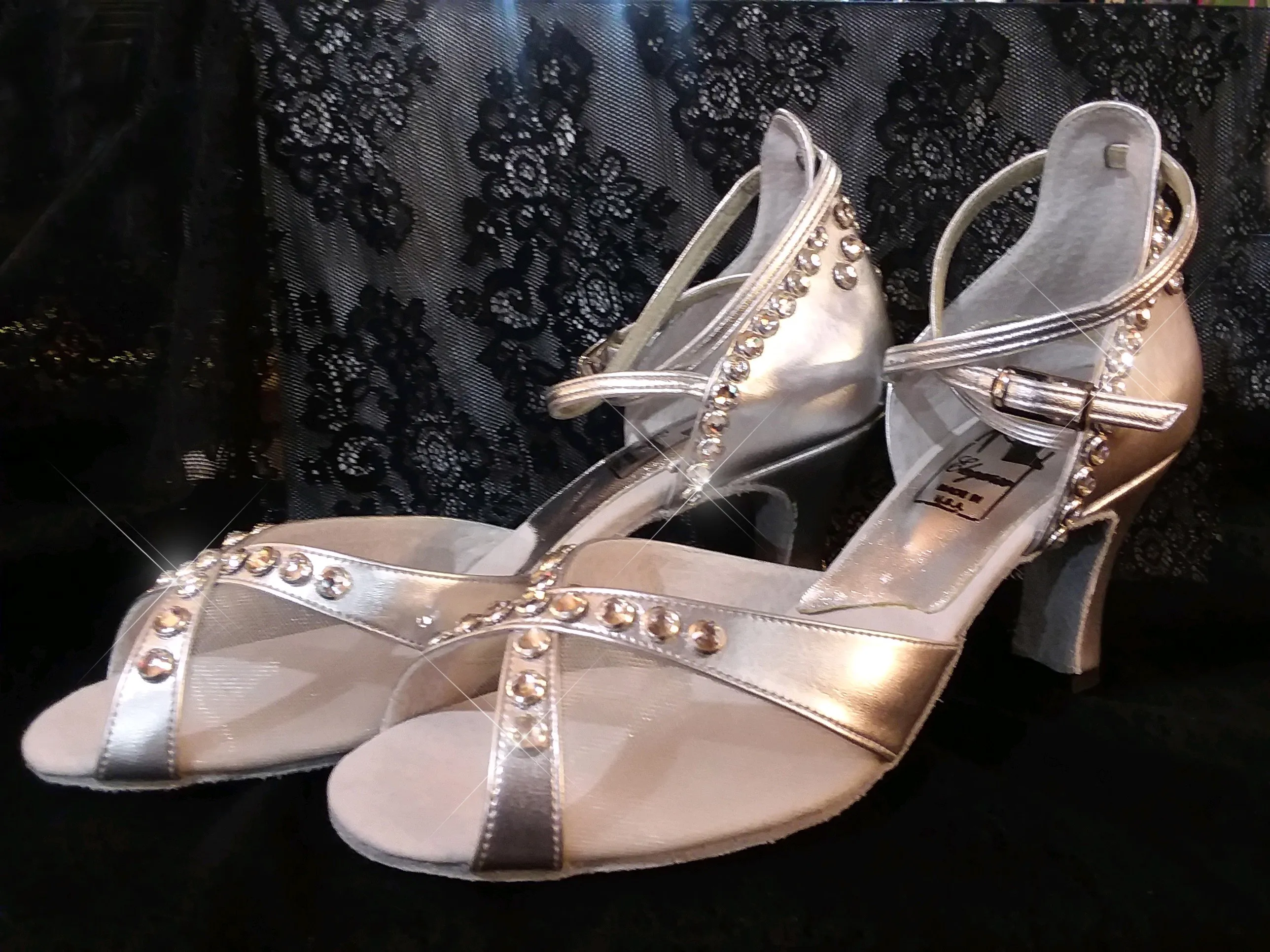 Style #21 Custom Rhinestone Dance Shoes- 7.5