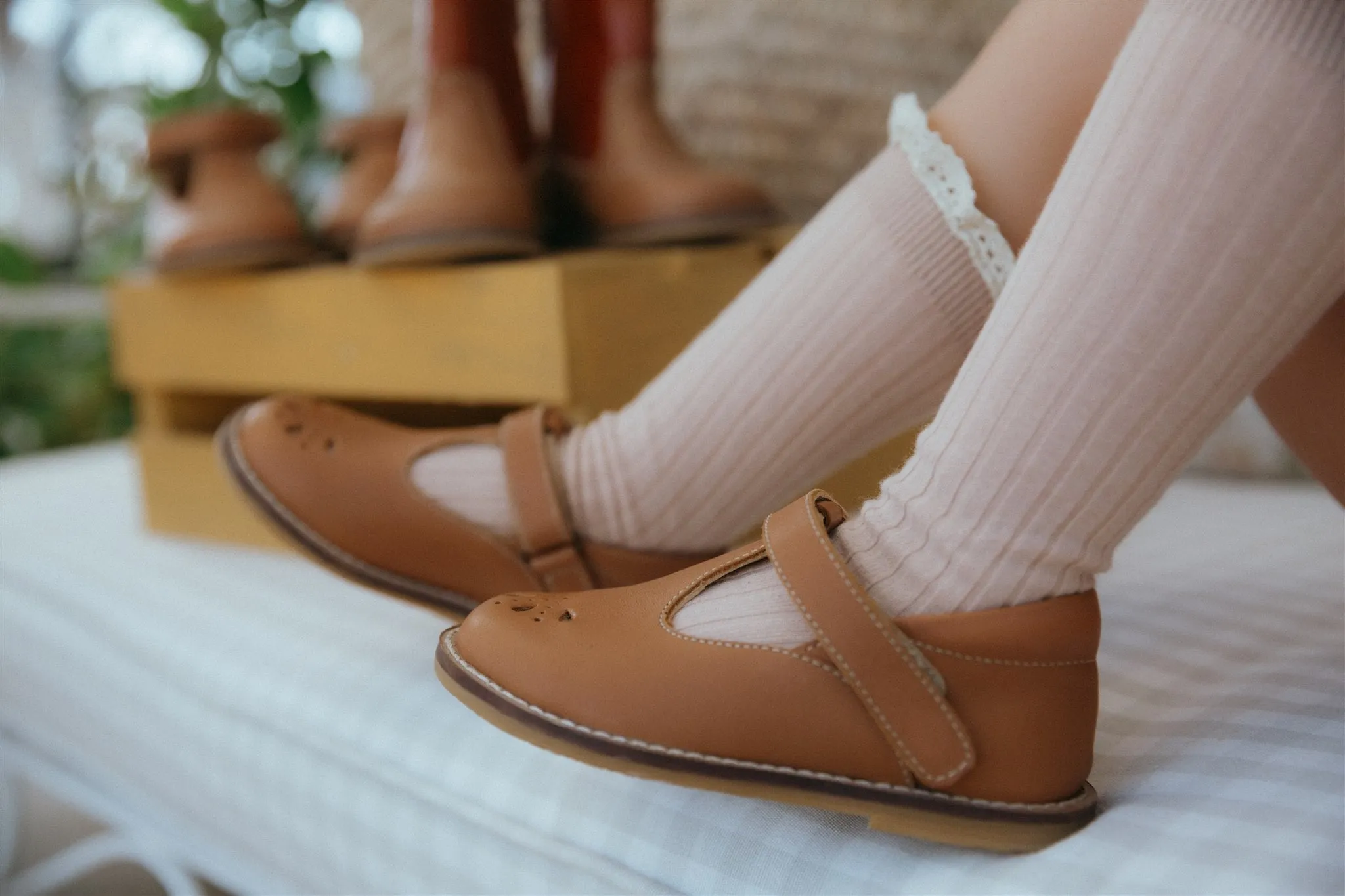 T-Bar Shoes - Chestnut