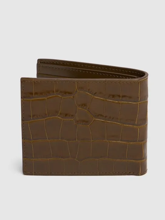 Tom Ford   Shiny croc embossed bifold wallet 