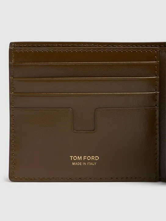 Tom Ford   Shiny croc embossed bifold wallet 