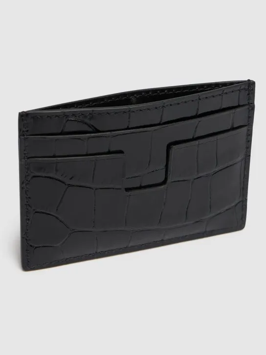 Tom Ford   Shiny croc embossed card holder 