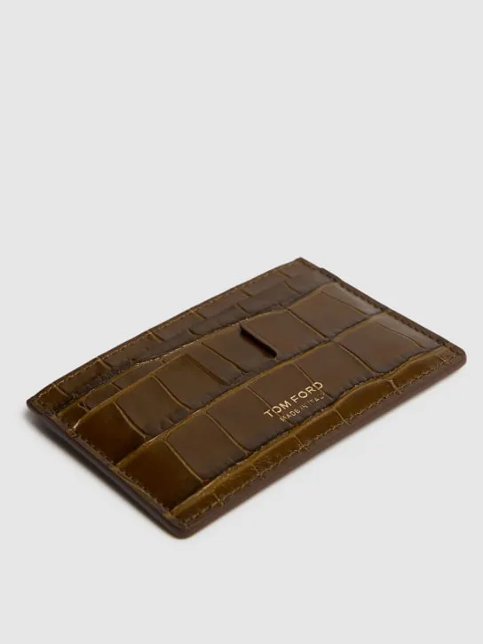 Tom Ford   Shiny croc embossed card holder 