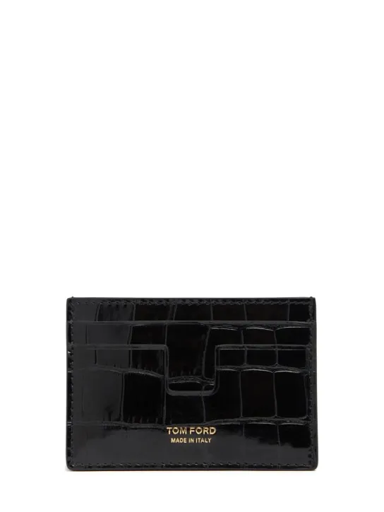 Tom Ford   Shiny croc embossed card holder 