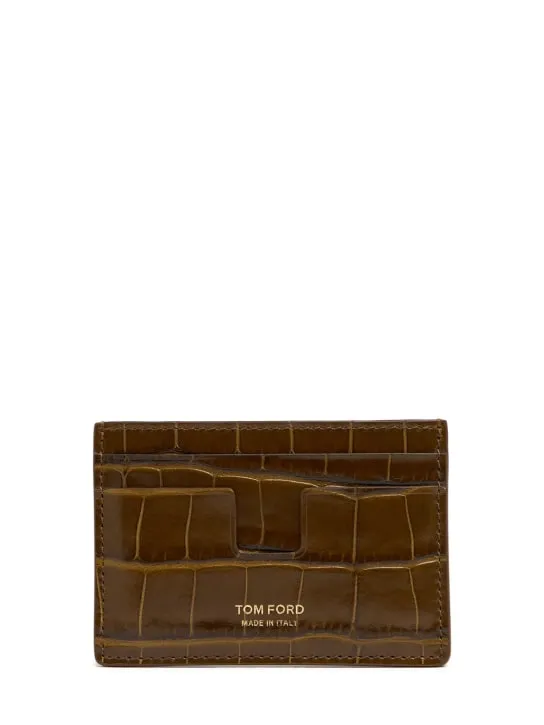 Tom Ford   Shiny croc embossed card holder 