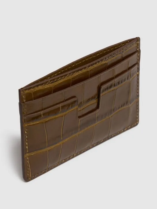 Tom Ford   Shiny croc embossed card holder 