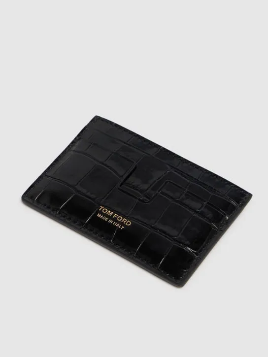 Tom Ford   Shiny croc embossed card holder 