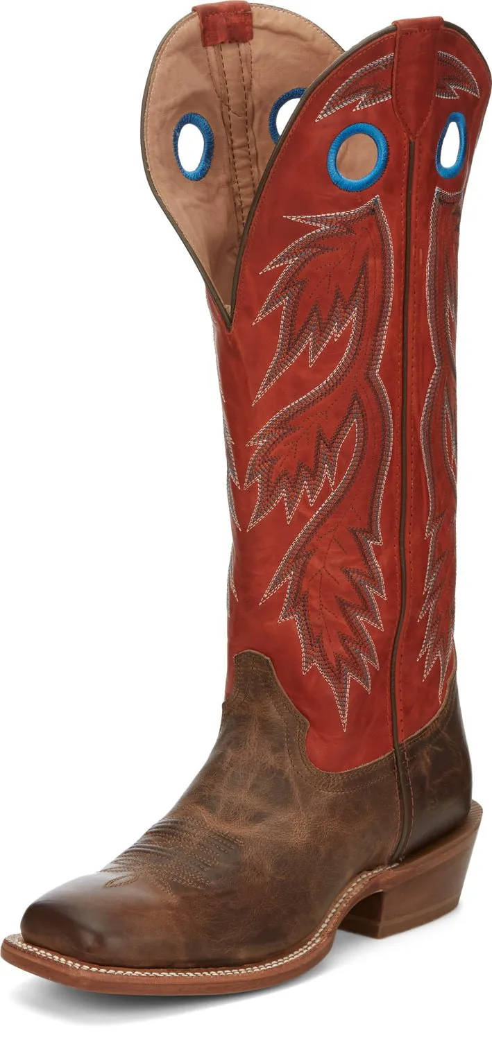 Tony Lama 17in Buckaroo Mens Fire Orange Colburn Leather Cowboy Boots