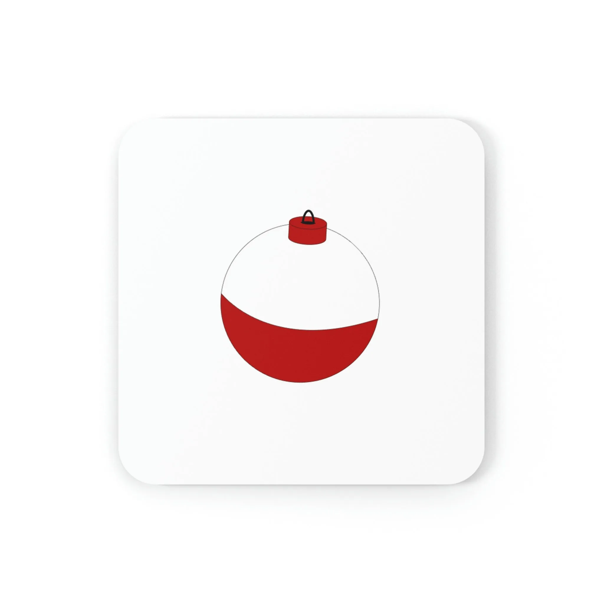 Traditional Red & White Bobber -  Cork Back Coaster