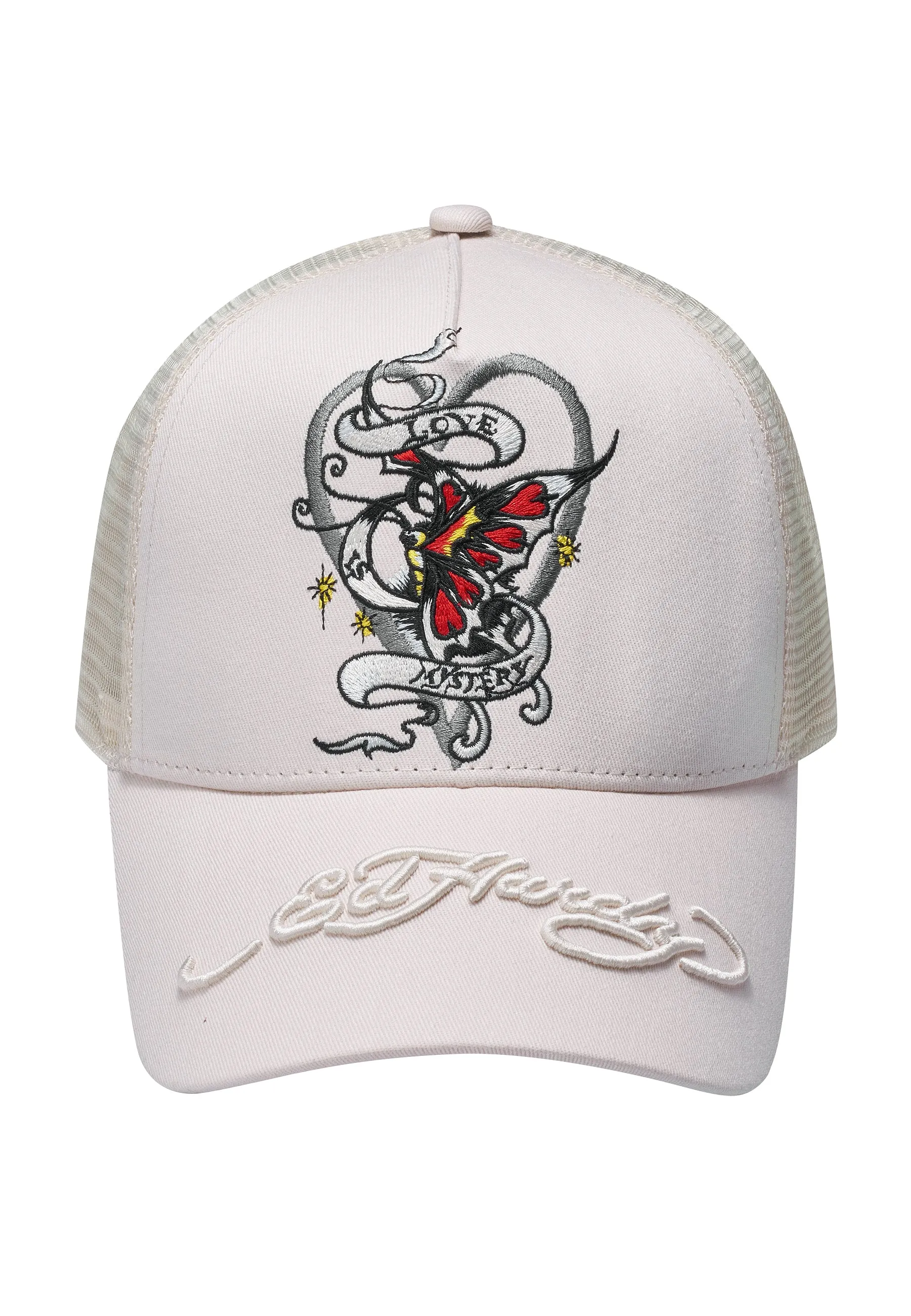 Unisex Mystery-Butterfly Twill Front Mesh Trucker Cap - Pink