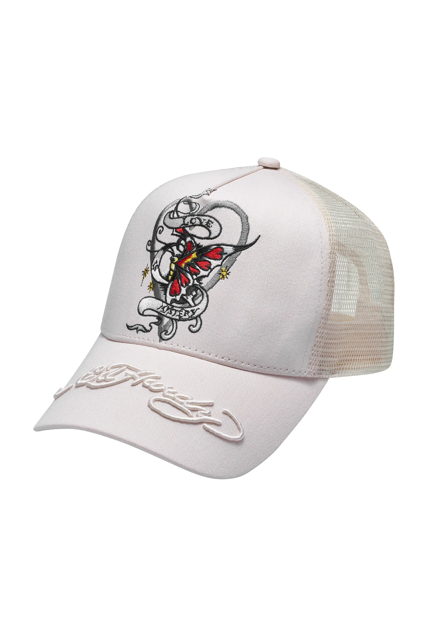 Unisex Mystery-Butterfly Twill Front Mesh Trucker Cap - Pink