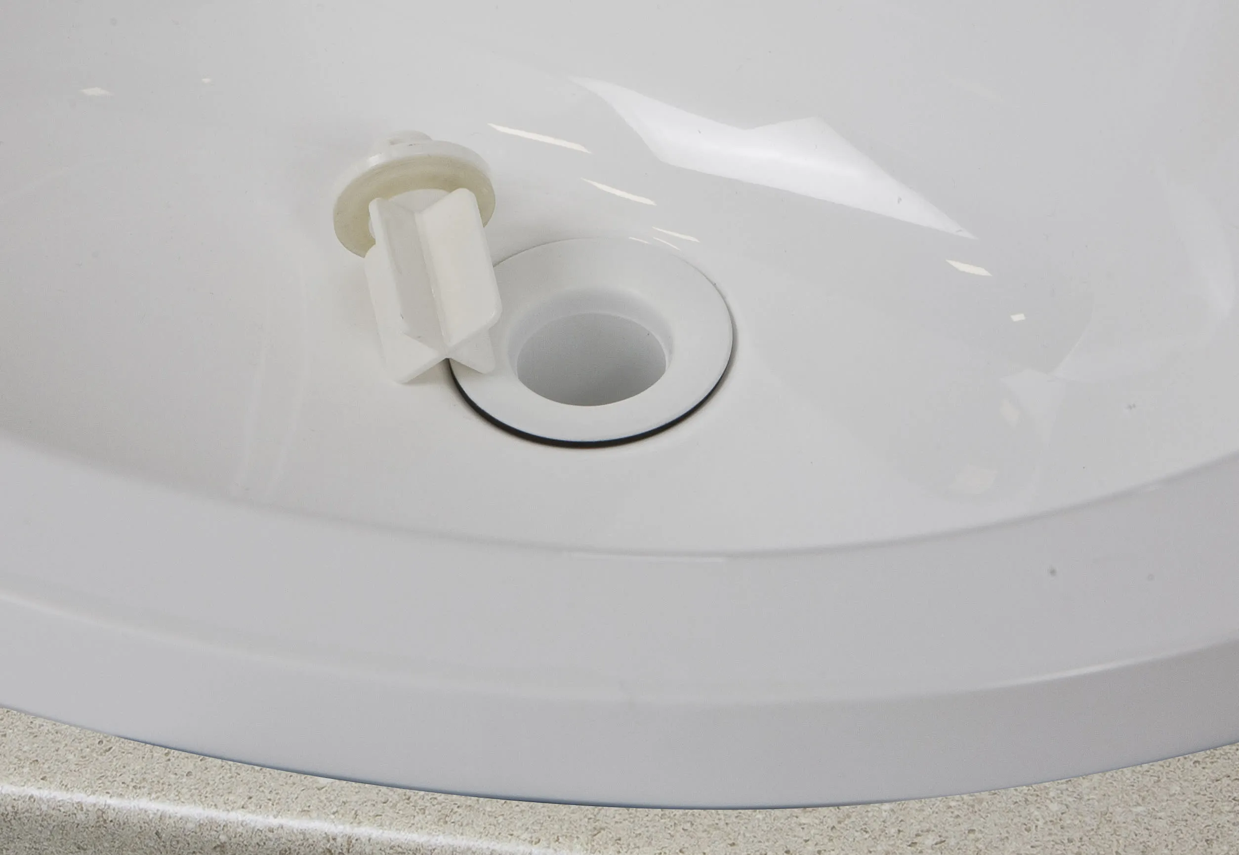 Vanity Sink Drain Assembly, White Finish